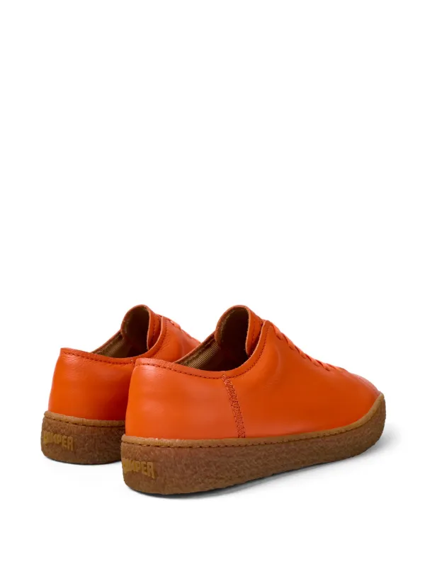 Orange leather sneakers store
