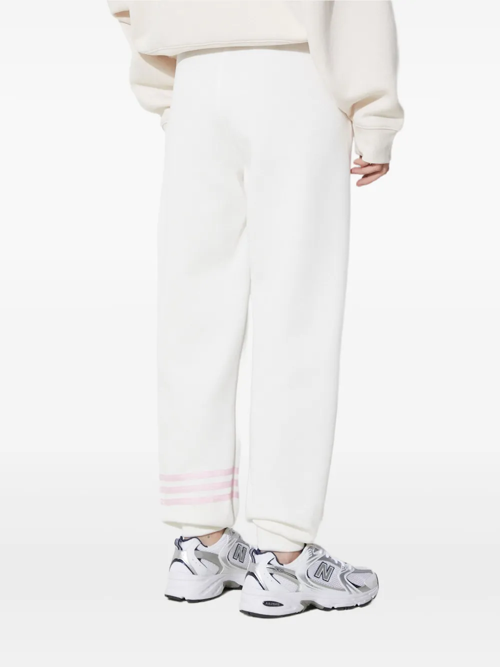 adidas Broek met geborduurd logo en drie strepen Wit