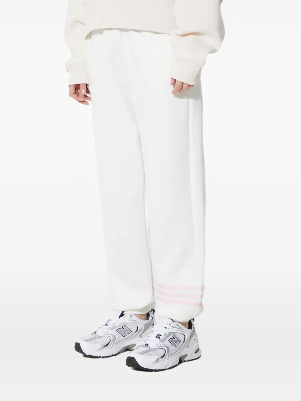 adidas Broek met geborduurd logo en drie strepen Wit