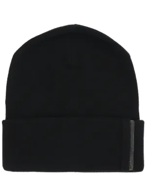 ブルネロクチネリ　ニット帽　カシミヤ混　ネップ　ネイビー系 ブルネロクチネリニット帽カシミヤ混ネップネイビー系