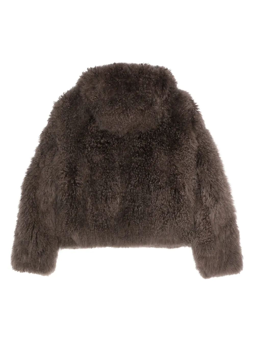 Liska Fur-design Cashmere Hooded Jacket In Brown