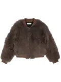 Liska fur-design cashmere bomber jacket - Brown