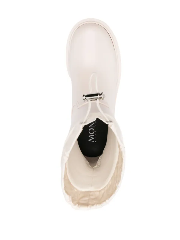 Moncler logo-patch Drawstring Rain Boots | White | FARFETCH