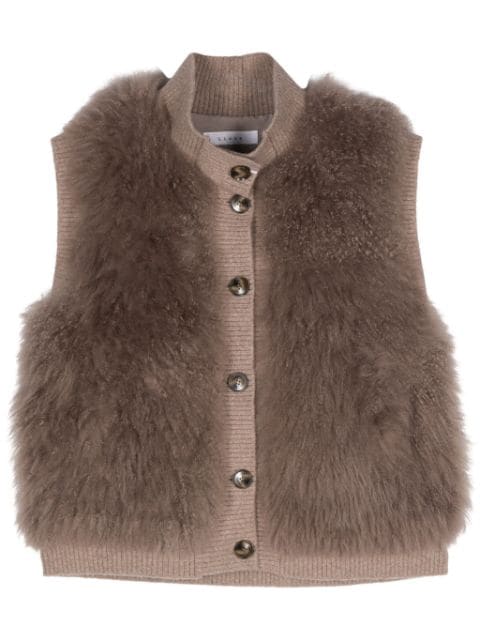 Liska fur-design ribbed-trim gilet