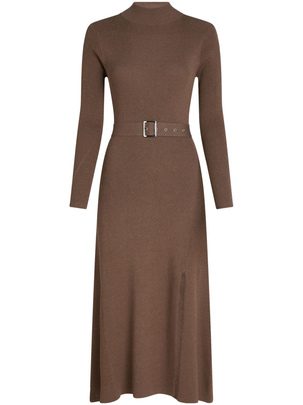 Karl Lagerfeld belted knitted dress - Brown