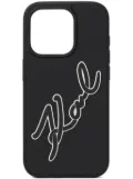 Karl Lagerfeld Signature iPhone 15 Pro case - Black