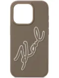Karl Lagerfeld Signature iPhone 16 Pro case - Brown