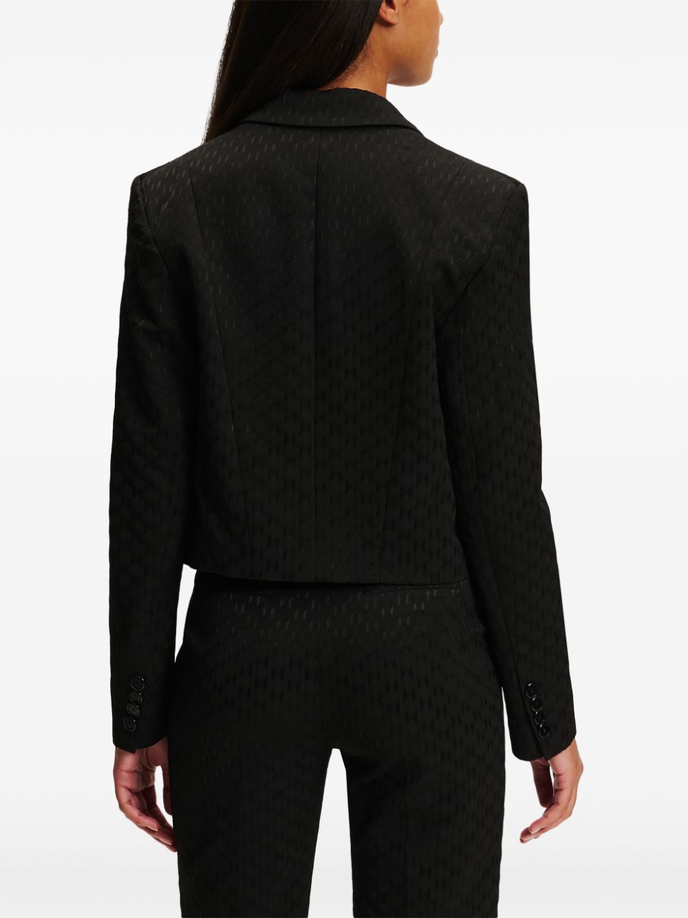 Shop Karl Lagerfeld Monogram Blazer In Black