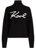Karl Lagerfeld Signature Soutache knitted top - Black