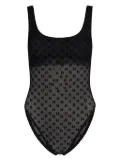 Karl Lagerfeld monogram-mesh bodysuit - Black