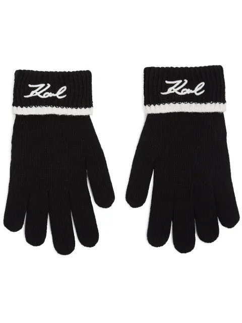 Karl Lagerfeld Signature knitted gloves