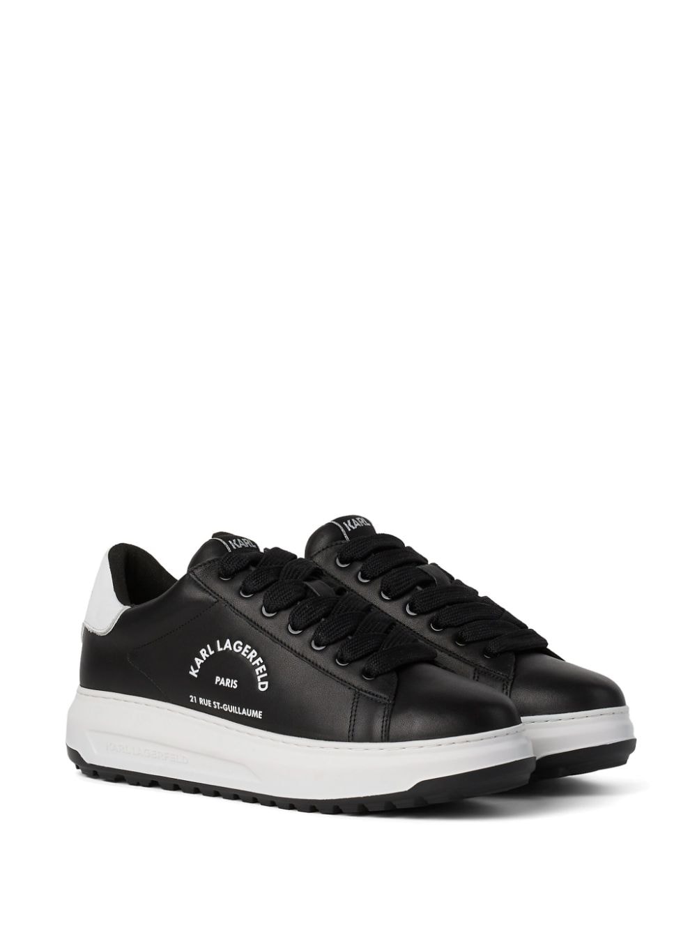 Shop Karl Lagerfeld Rue St-guillaume Kapri Lug Sneakers In Schwarz