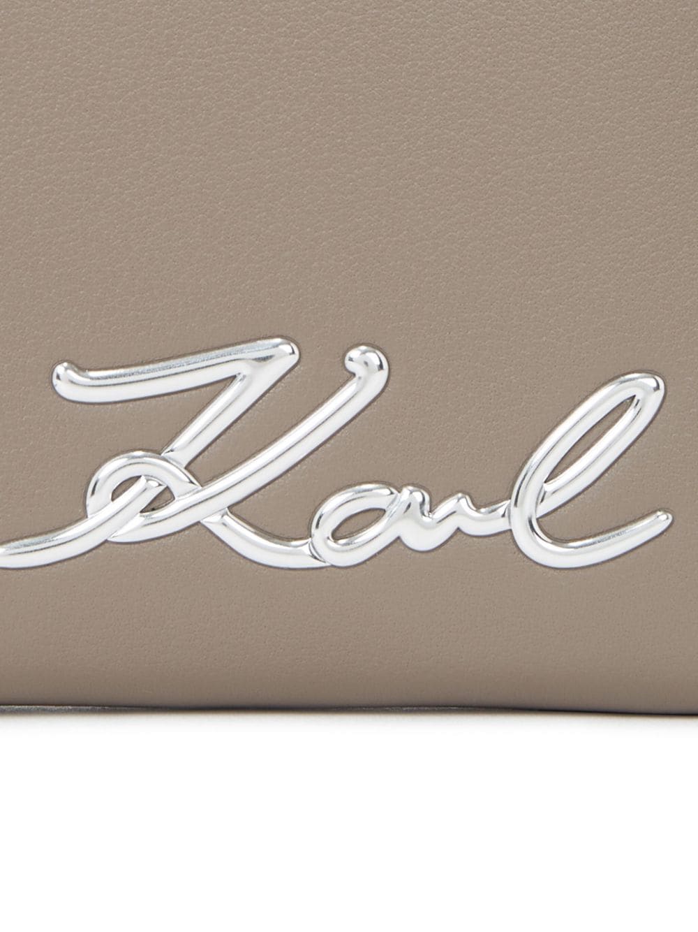 Shop Karl Lagerfeld K/signature Zip Wallet In Neutrals