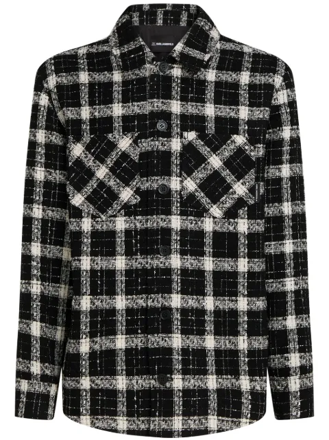 Karl Lagerfeld checked bouclé overshirt