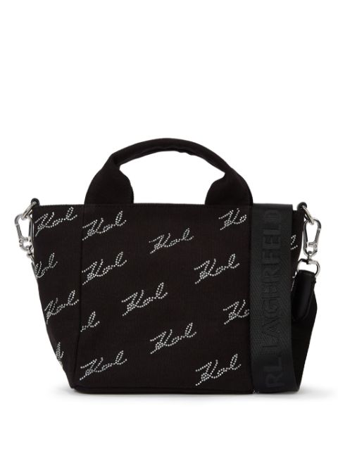 Karl Lagerfeld Signature rhinestone-embellished tote bag WOMEN