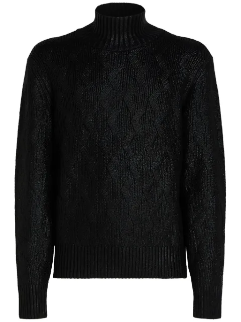 Karl Lagerfeld coated chunky turtleneck