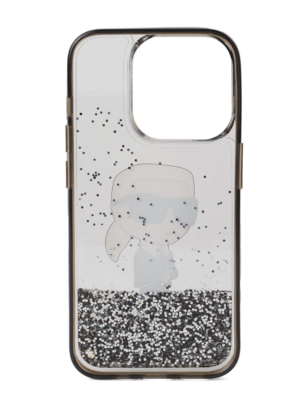 Karl Lagerfeld K/Ikonik iPhone 16 Pro Max hoesje met glitter - Zwart