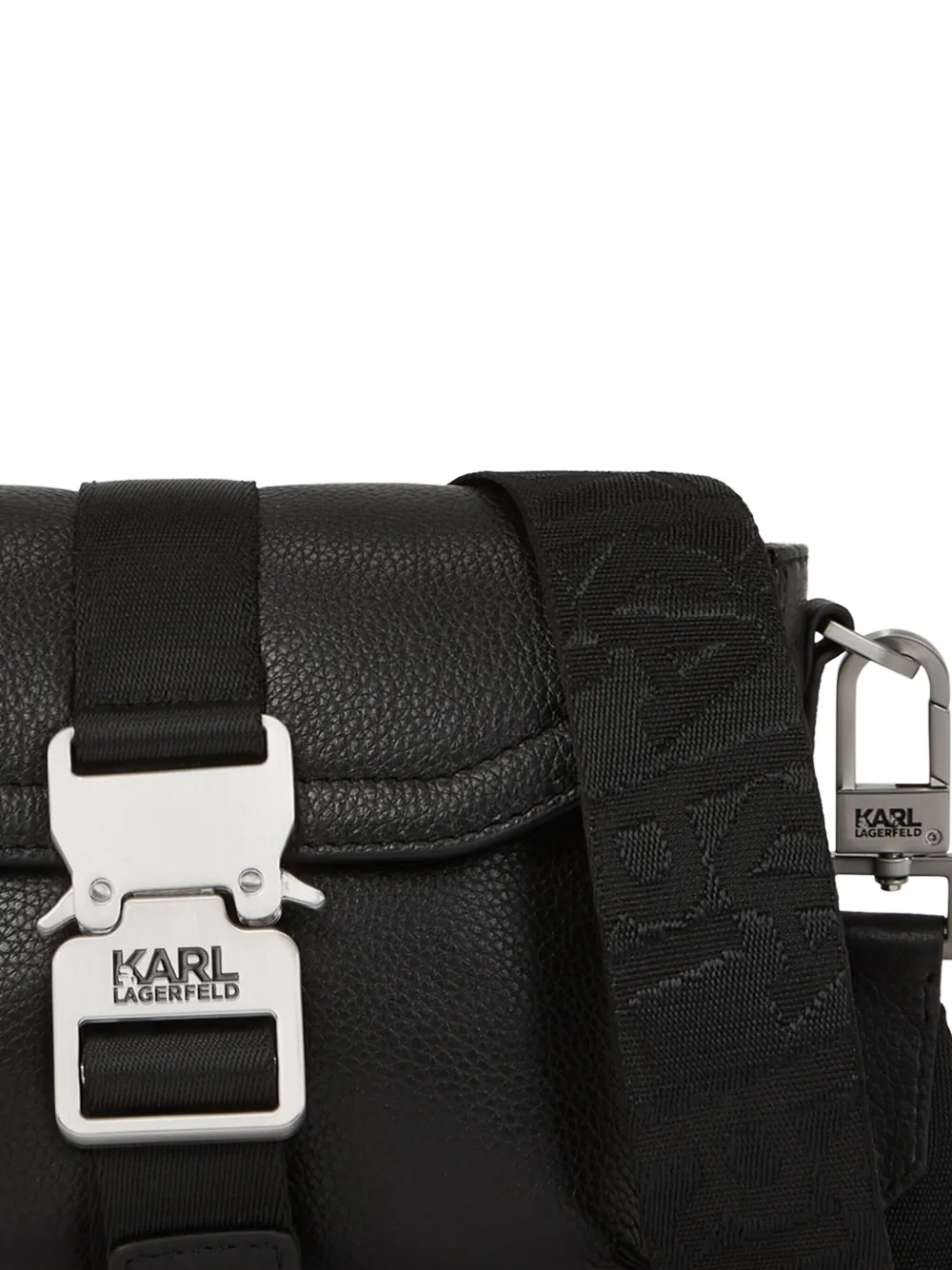 Karl Lagerfeld Pebbled Leather Messenger Bag Black FARFETCH
