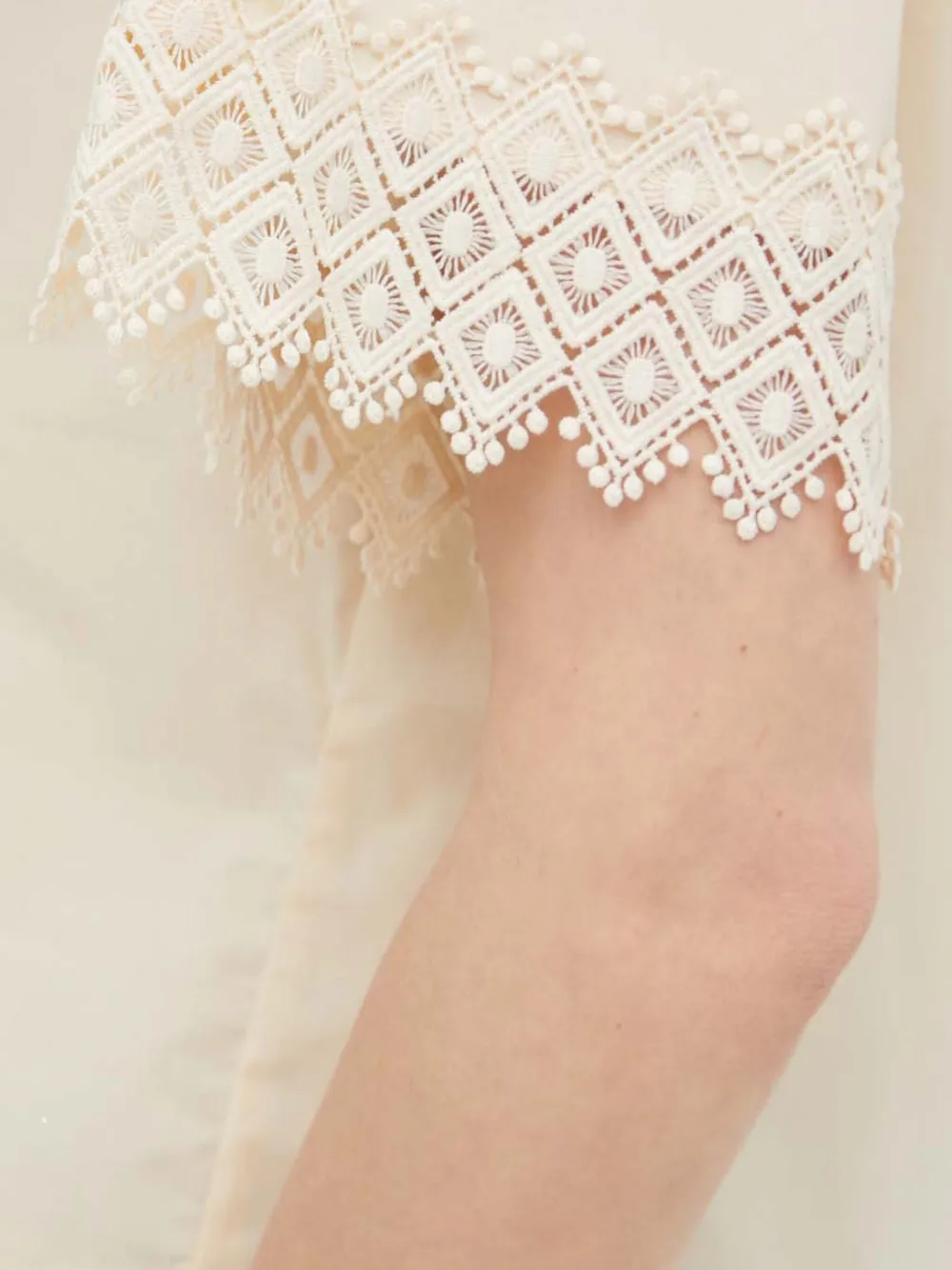 Twinset Lace Short-sleeve Blouse In Neutral