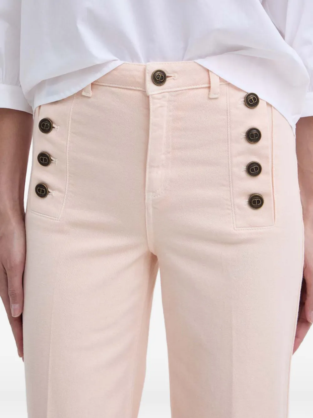 Twinset Button Jeans In Neutral