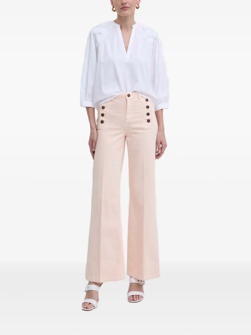 Twinset Button Jeans In Neutral