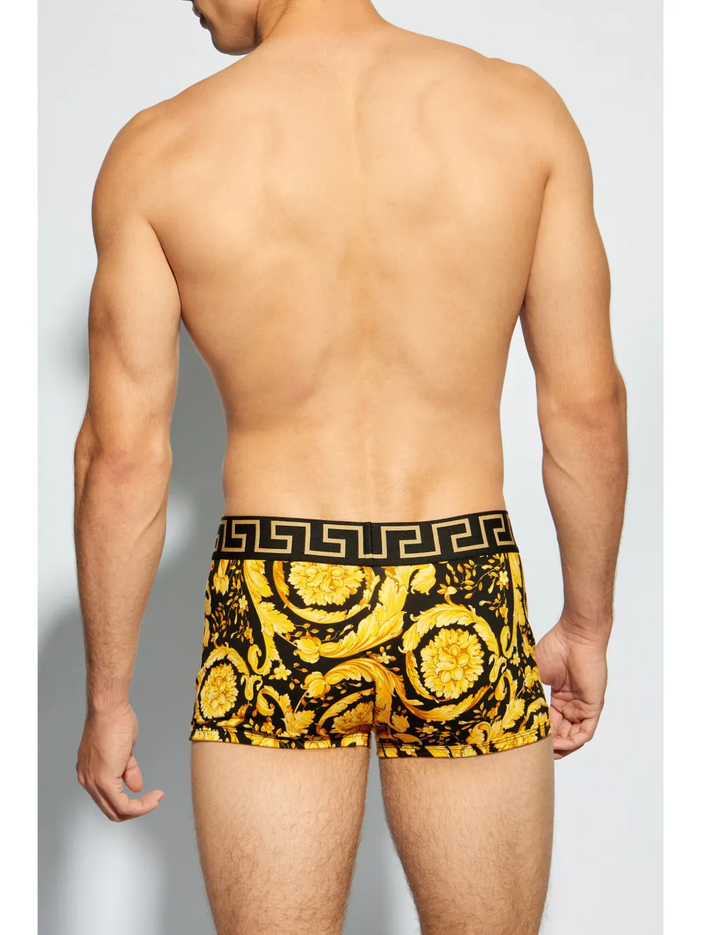 Versace Boxershorts met Barocco-print en Greca-rand Geel