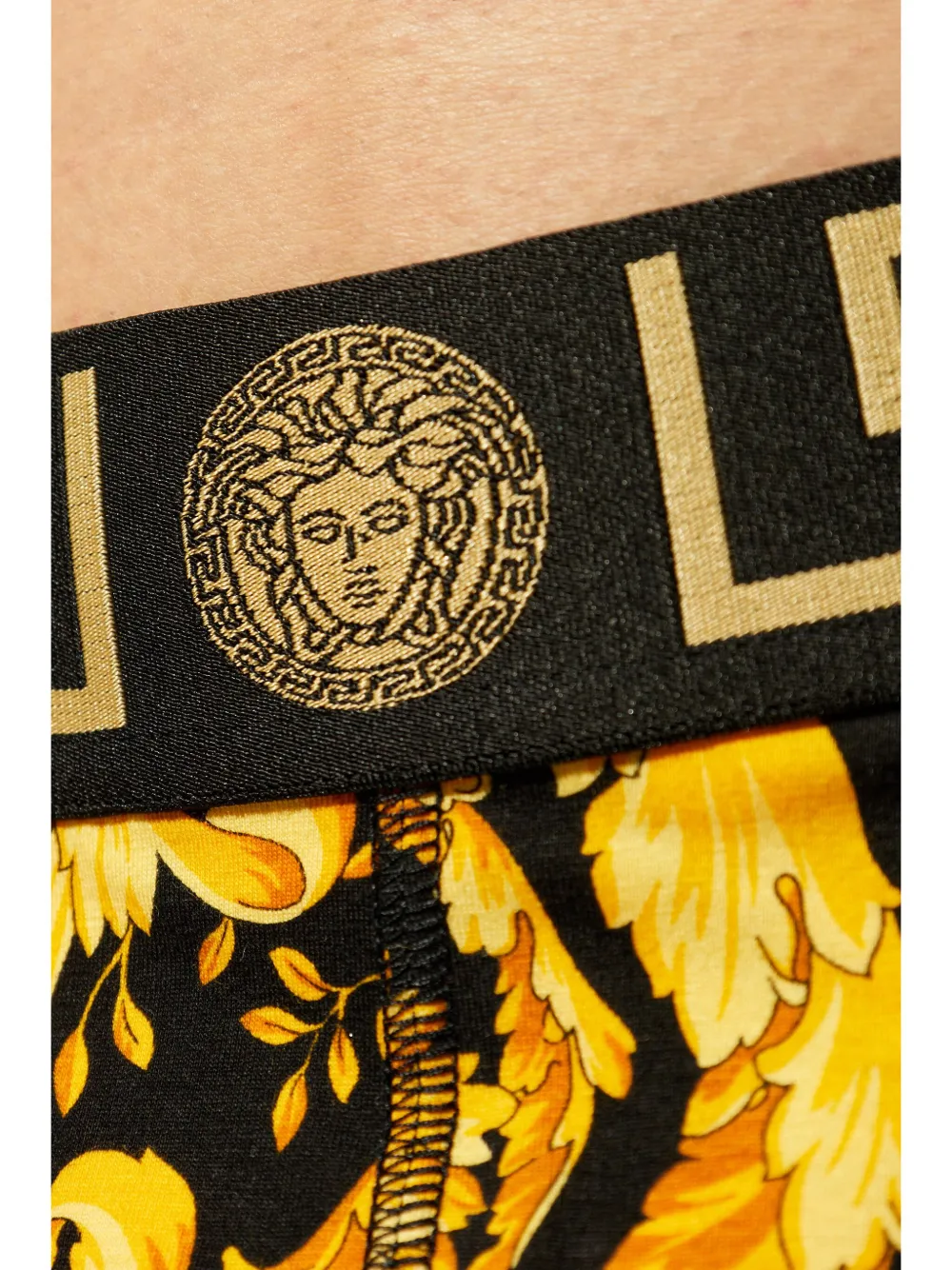 Versace Boxershorts met Barocco-print en Greca-rand Geel