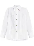 GANNI striped organic-cotton shirt - White