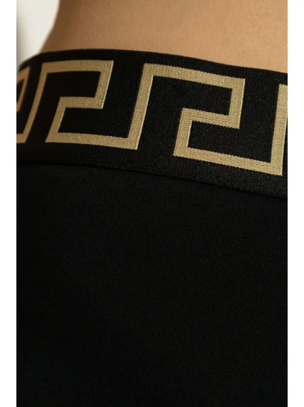 【関税込み】Versace Underwear ベージュ スクープネック ブラ Versace Greca Border Boxer Briefs | Black | FARFETCH
