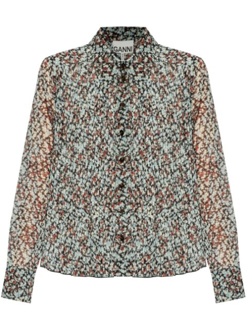 GANNI printed long-sleeve shirt Women