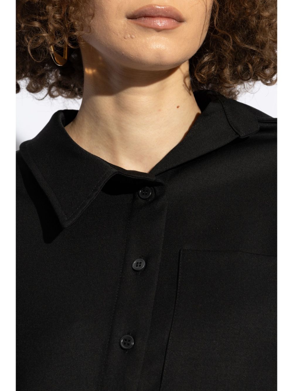 Shop Jacquemus Asymmetric Long-sleeve Shirt In Black