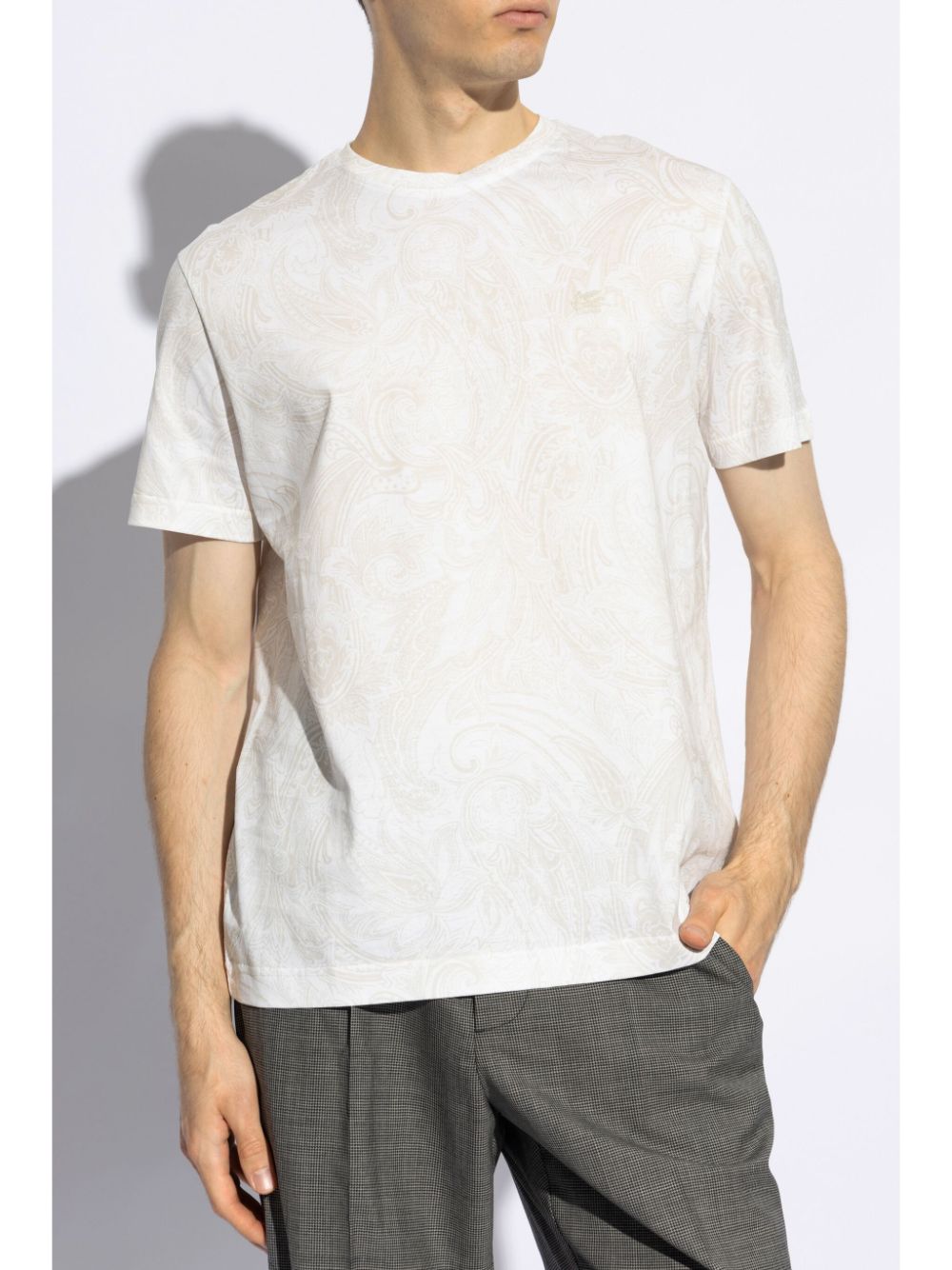 Shop Etro Paisley-print Cotton T-shirt In 白色