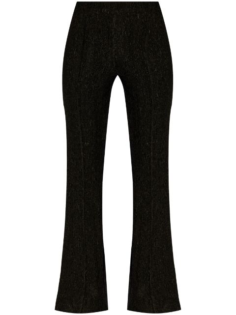 GANNI high-rise flared-leg trousers Women