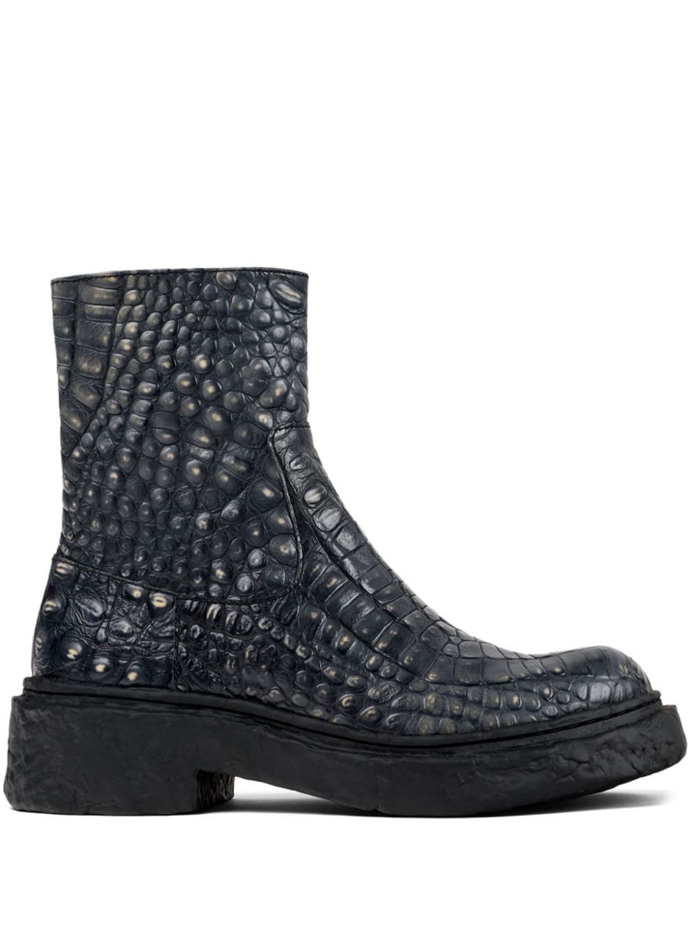 CamperLab Vámonos crocodile-effect ankle boots Grey