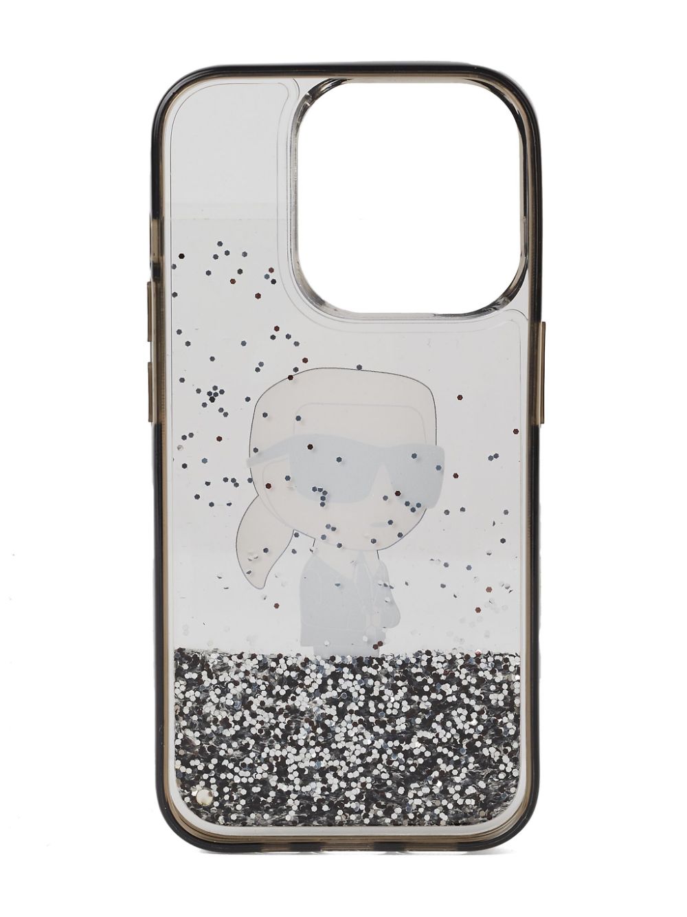 Karl Lagerfeld K/Ikonik iPhone 16 Pro hoesje met glitters - Wit