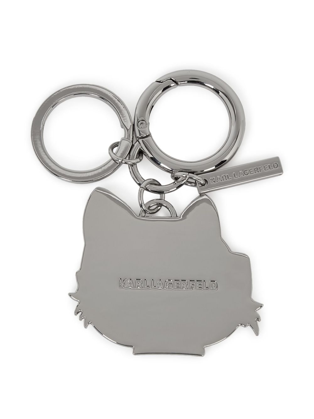 Shop Karl Lagerfeld Ikonik Rhinestone-embellished Keychain In Silver