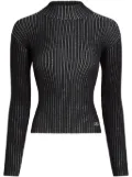 Karl Lagerfeld mock-neck lurex T-shirt - Black