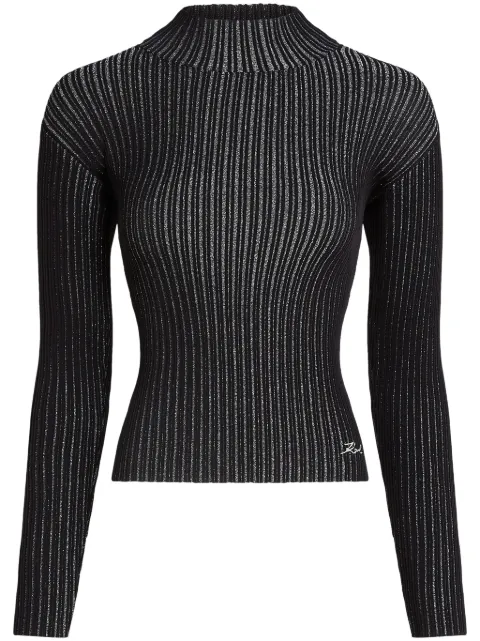 Karl Lagerfeld mock-neck lurex T-shirt