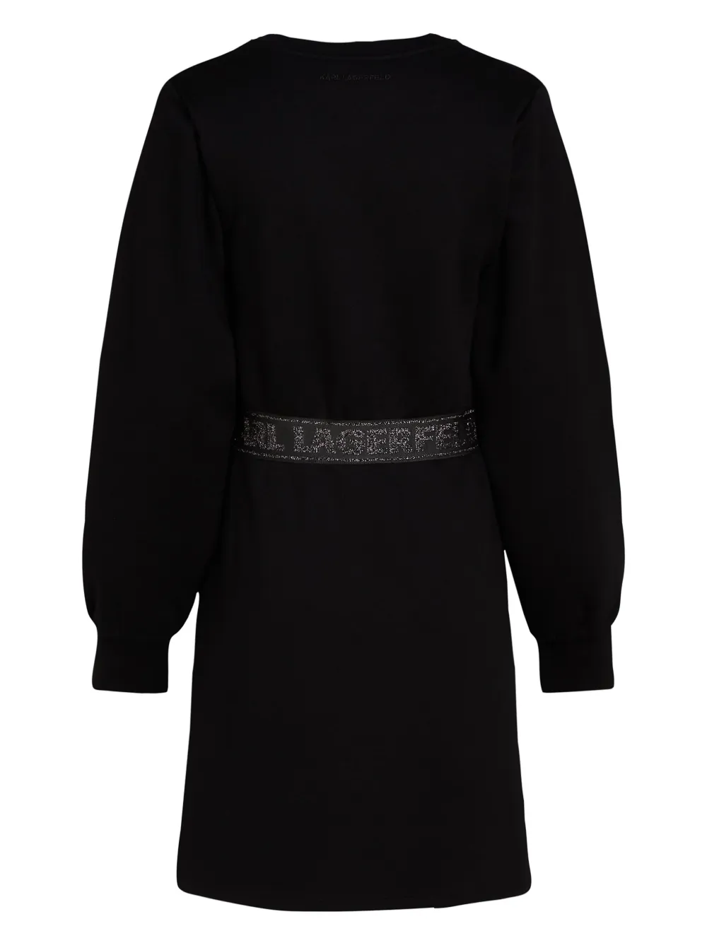 glitter logo-tape dress