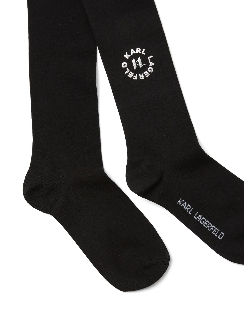 KARL LAGERFELD LOGO-STAMP TIGHTS