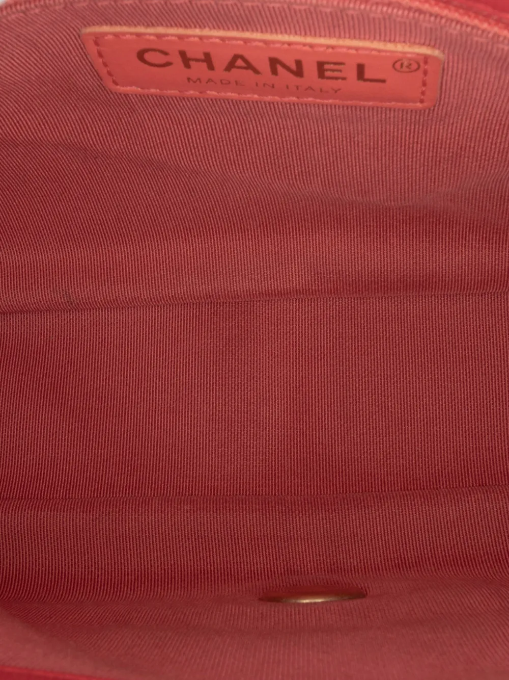 Pre-owned Chanel 2019 Medium Lambskin In The Loop Flap Satchel In Red