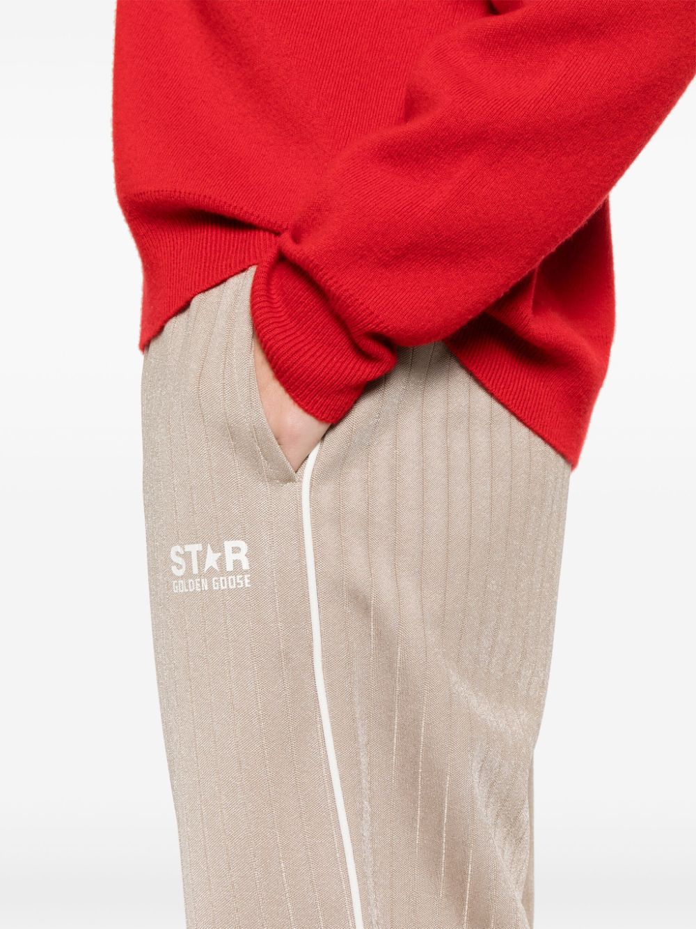 Shop Golden Goose Logo-print Track Pants In Neutrals