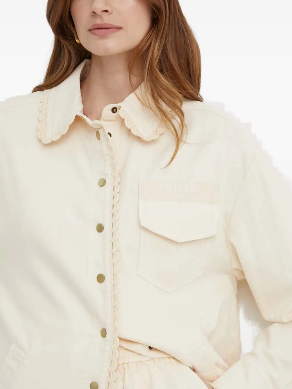 TWINSET Blouse met zak Beige
