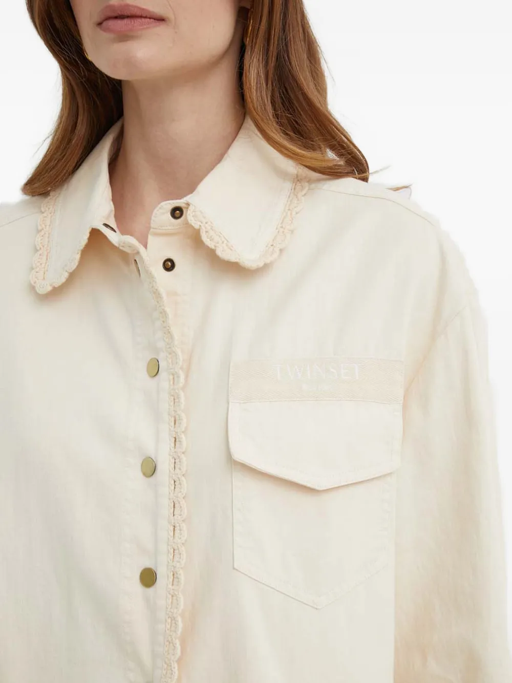 TWINSET Blouse met zak Beige