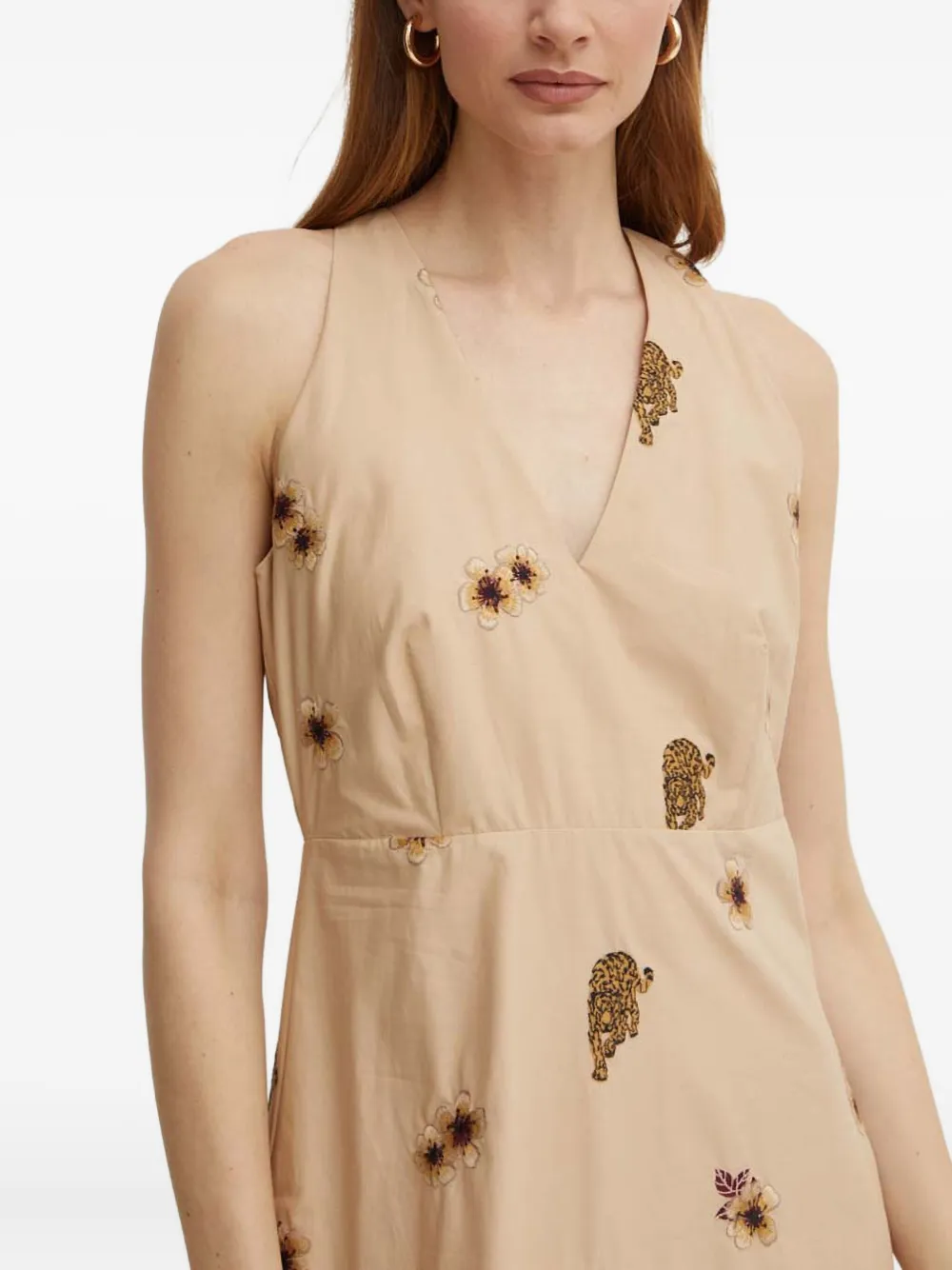 TWINSET Midi-jurk met dierenprint Beige
