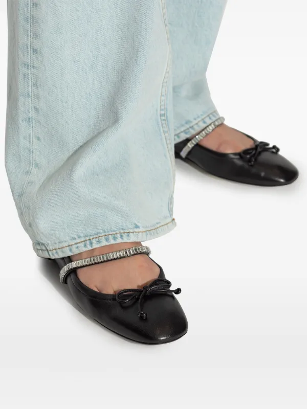 バレエシューズ Stuart Weitzman BALLERINE SHOES (SL523 BLK) Stuart Weitzman Stefanie Leather Ballerina Shoes | Black