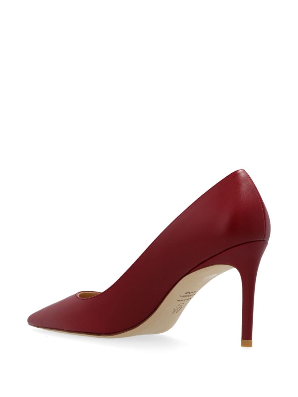 Shop Stuart Weitzman Stuart 85mm Leather Pumps In Red