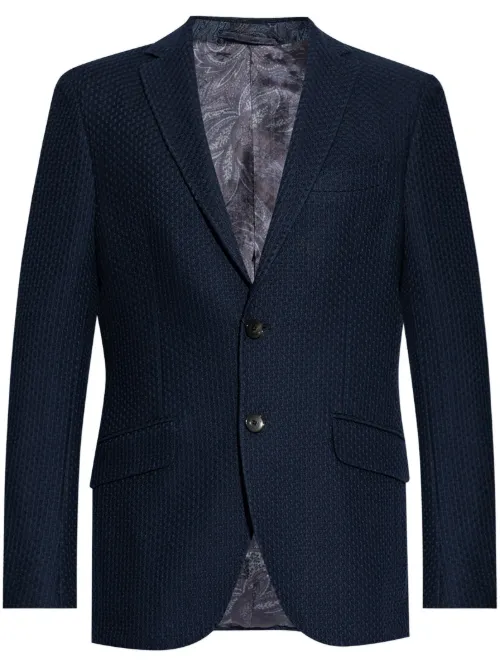 Blazer boutonné à revers crantés - ETRO - Modalova