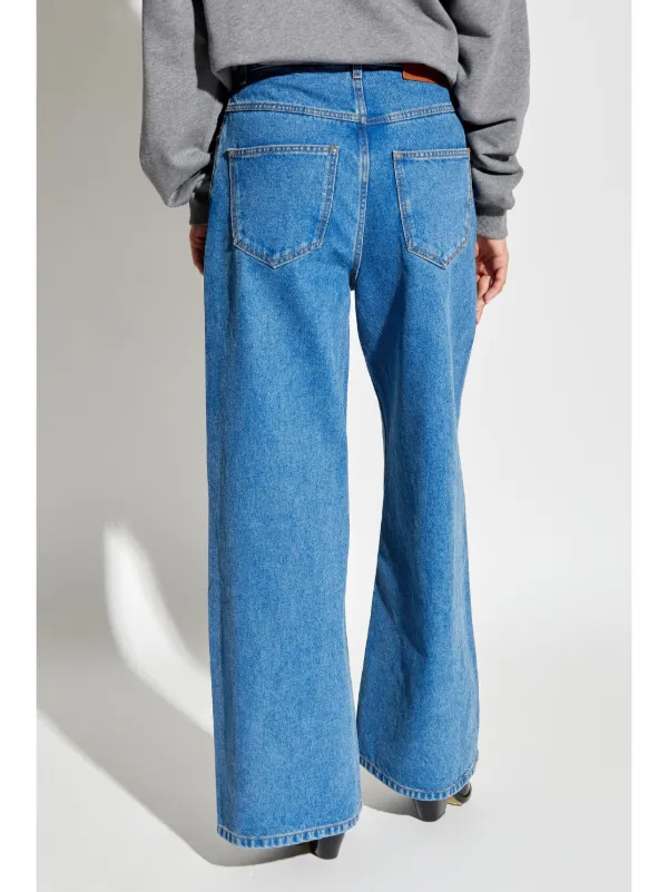 パンツ Etro Blue Viscose Straight Trousers Printed silk crêpe de chine straight pants in blue - Etro