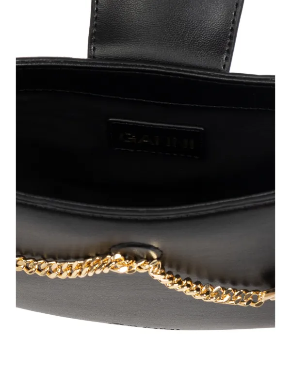 GANNI ロゴチャーム ハンドバッグ | ブラック | FARFETCH JP